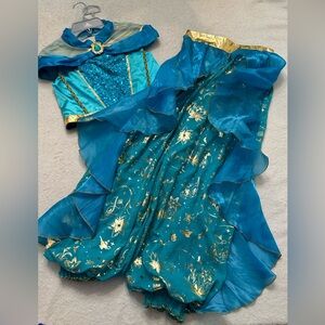 Girls’ Disney Store Princess Jasmine Two-Piece Costume, size 11/12.